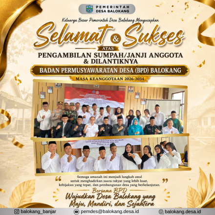 BPD Desa Balokang Masa Bhakti 2026–2034 Resmi Dilantik Wali Kota Banjar